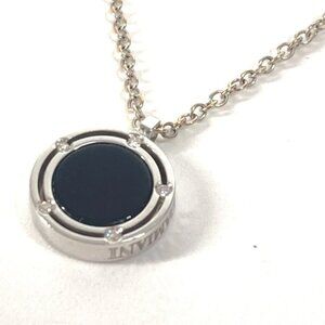 Damiani 10P diamond D side Accessories chain Necklace WG750 Silver/Black